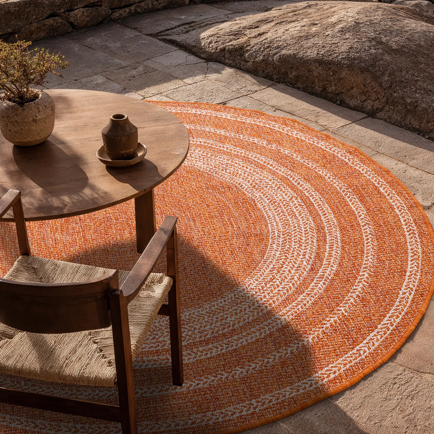 Tapis rond - Indoor/Outdoor Angus (rouge)