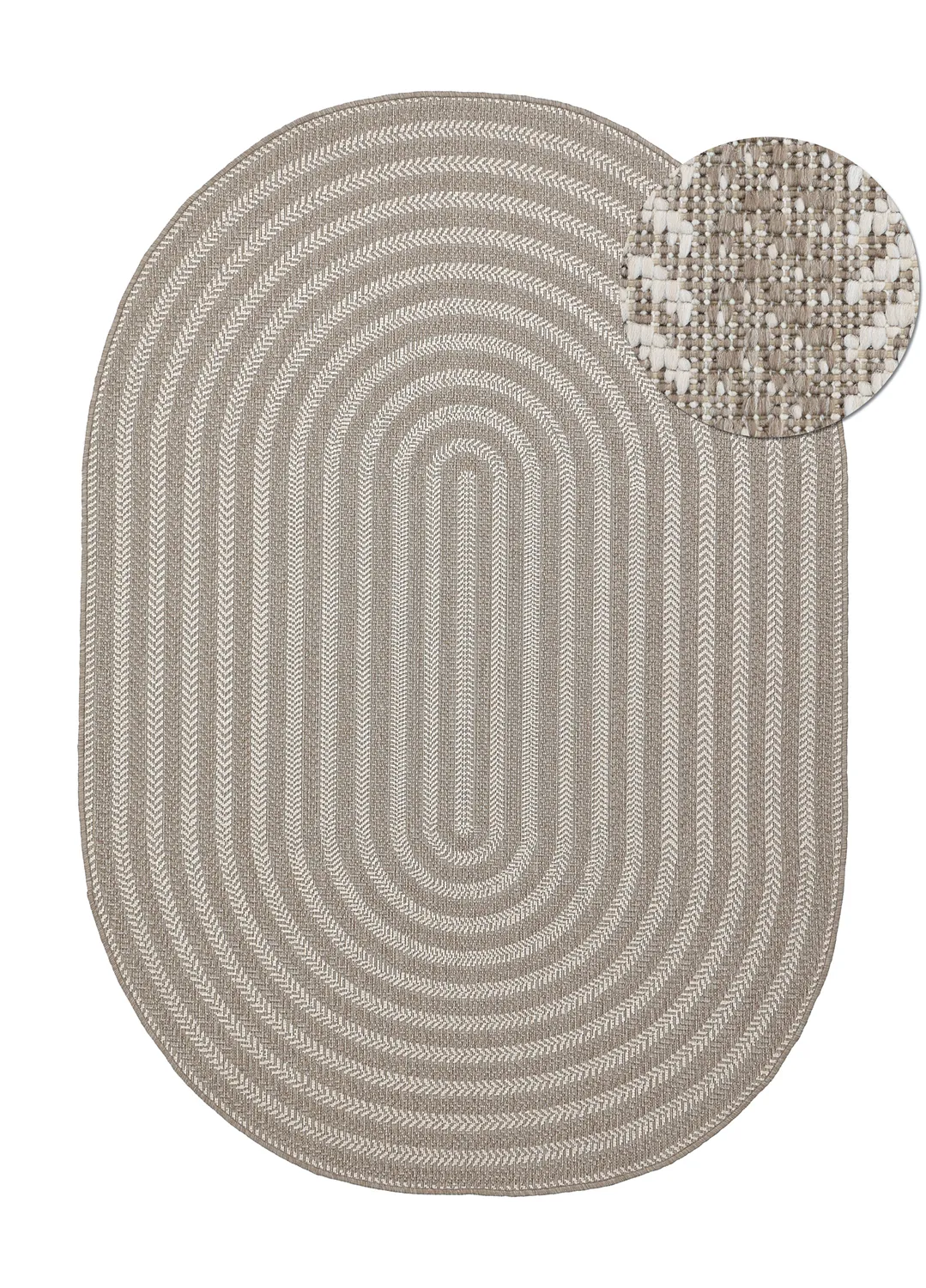 Tapis ovale - Indoor/outdoor Leander (beige)