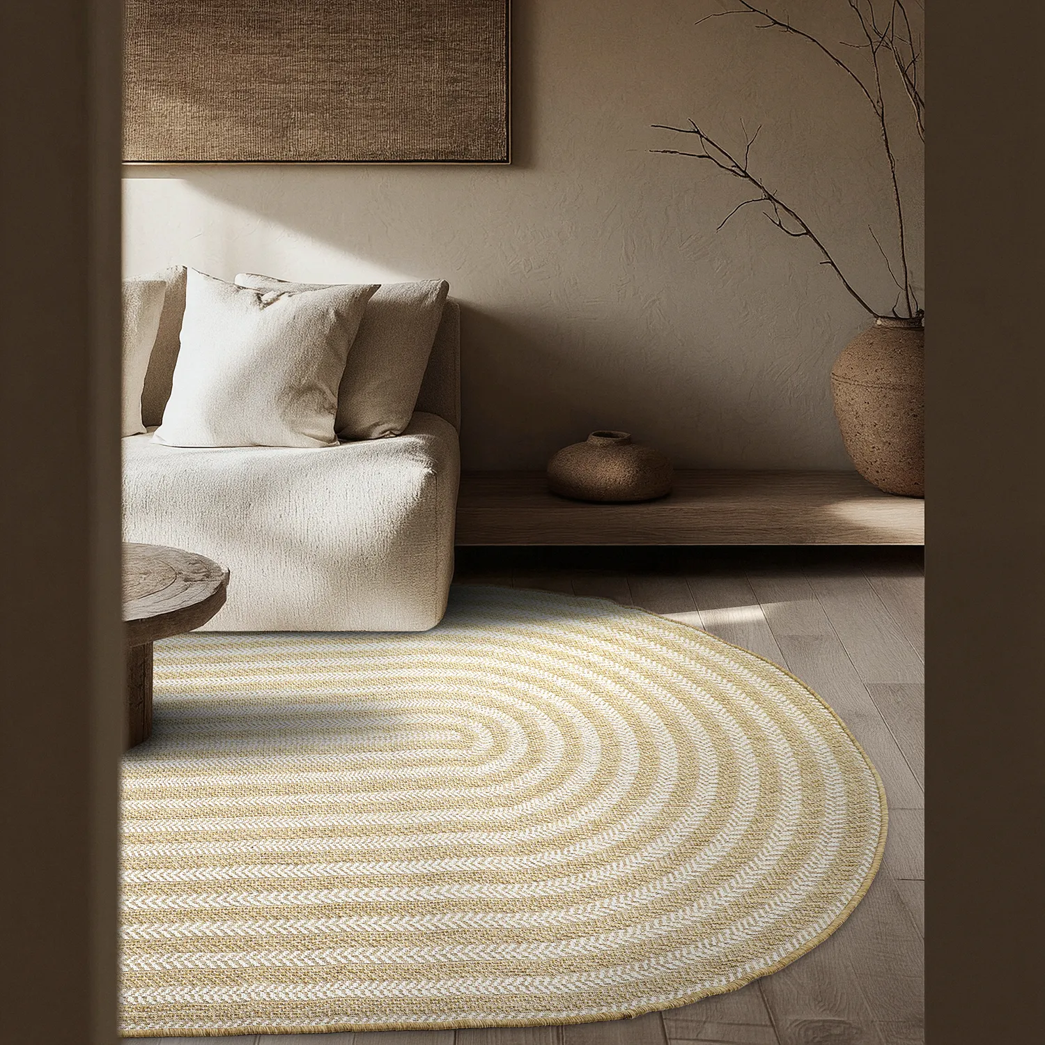 Tapis ovale - Indoor/outdoor Leander (nature)