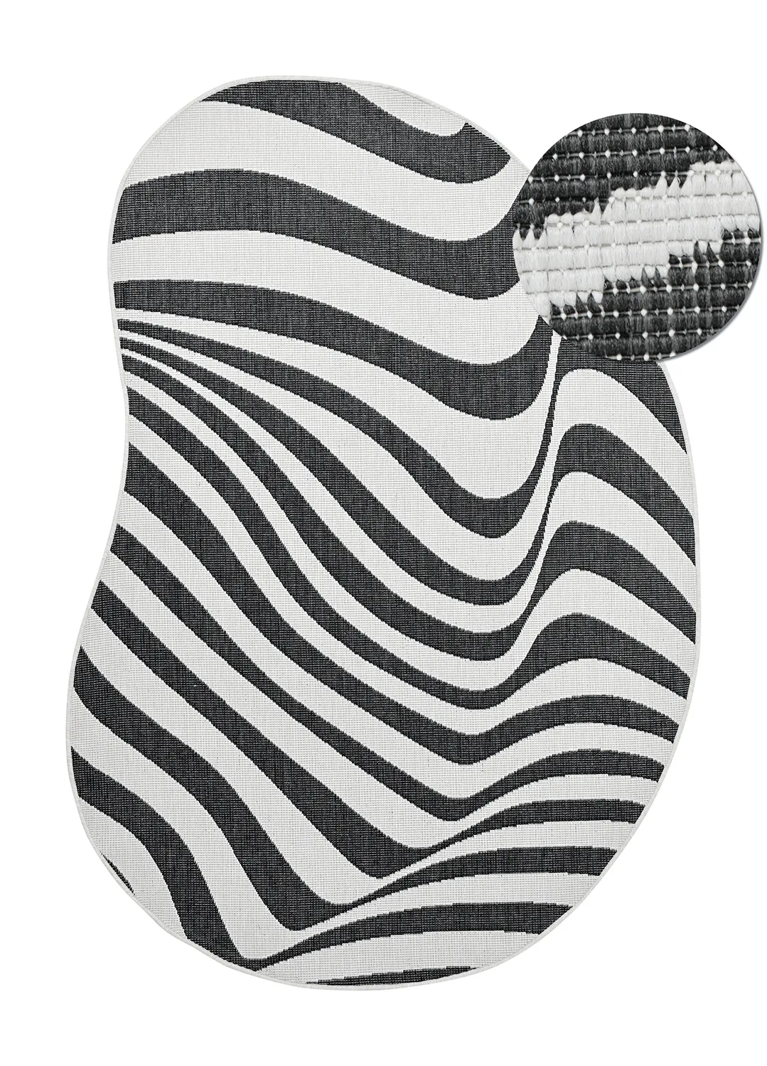 Tapis Intérieurs/Extérieurs - utomhusmatta - Remina (noir/blanc)