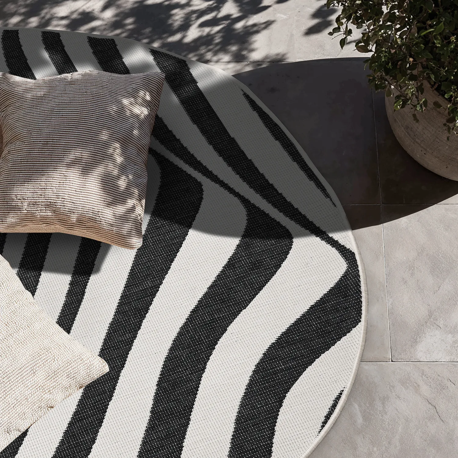 Tapis Intérieurs/Extérieurs - utomhusmatta - Remina (noir/blanc)