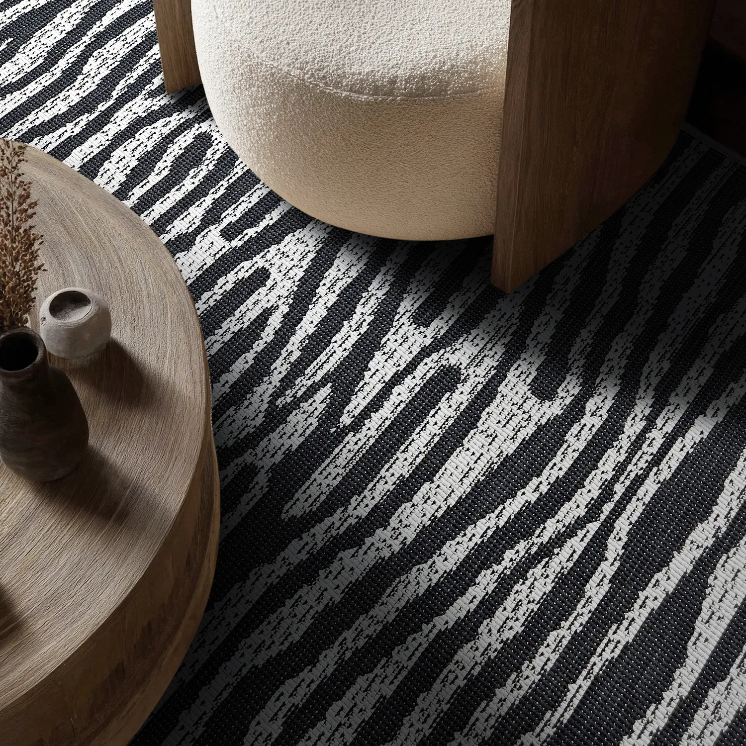 Tapis Intérieurs/Extérieurs - utomhusmatta - Vaura (noir/blanc)