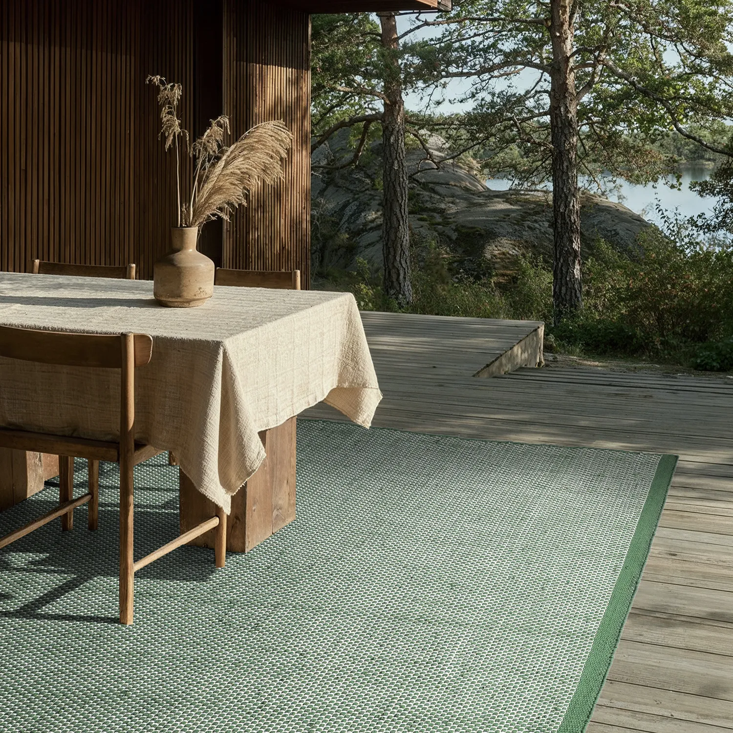 Tapis Intérieurs/Extérieurs - Coastal Wool Look (vert/blanc)