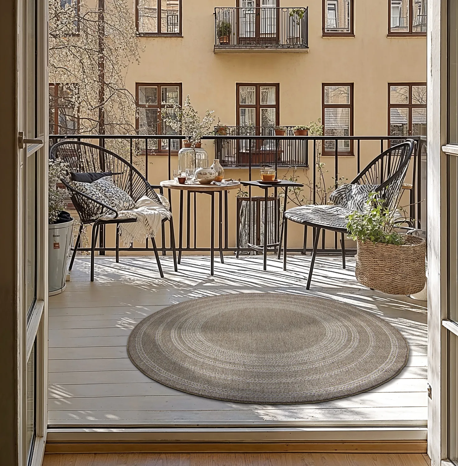 Tapis rond - Indoor/Outdoor Angus (beige)