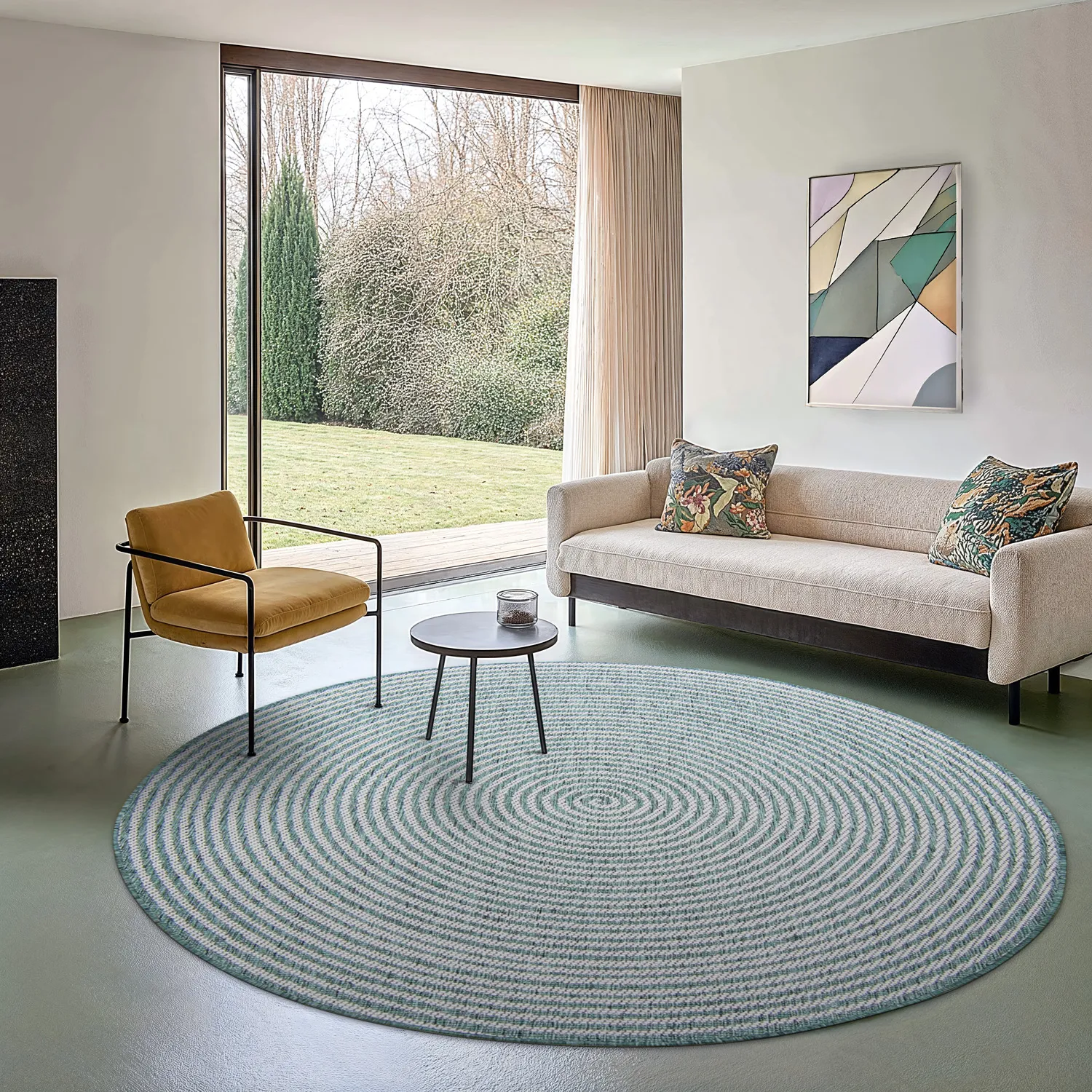 Tapis rond - Ferragudo (vert)