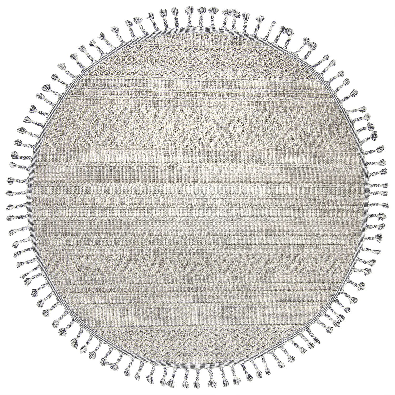Tapis rond - Intérieur/Extérieur Athena (gris)