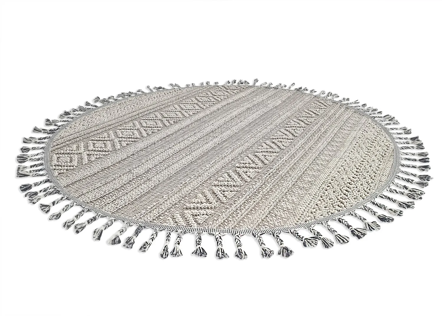 Tapis rond - Intérieur/Extérieur Athena (gris)