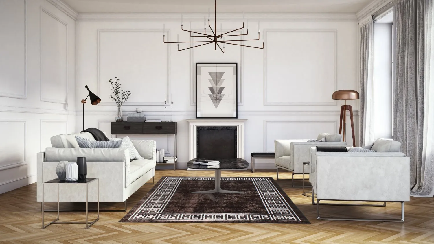 Tapis Wilton - Kuba (noir/blanc)