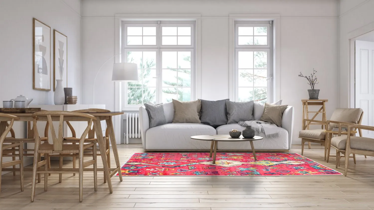 Tapis Wilton - Misare (rose/multicolore)