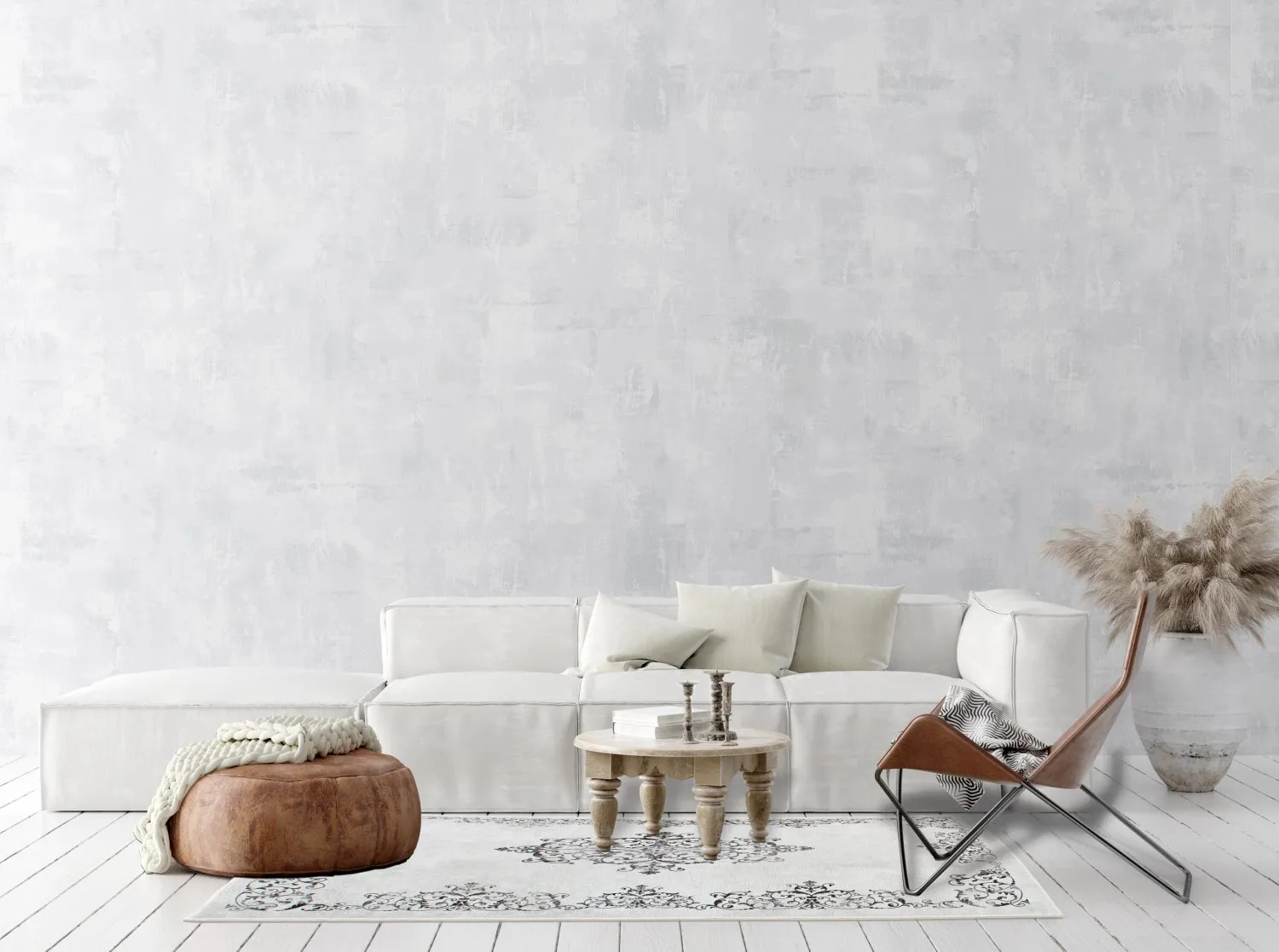 Tapis Wilton - Santi (blanc/noir)