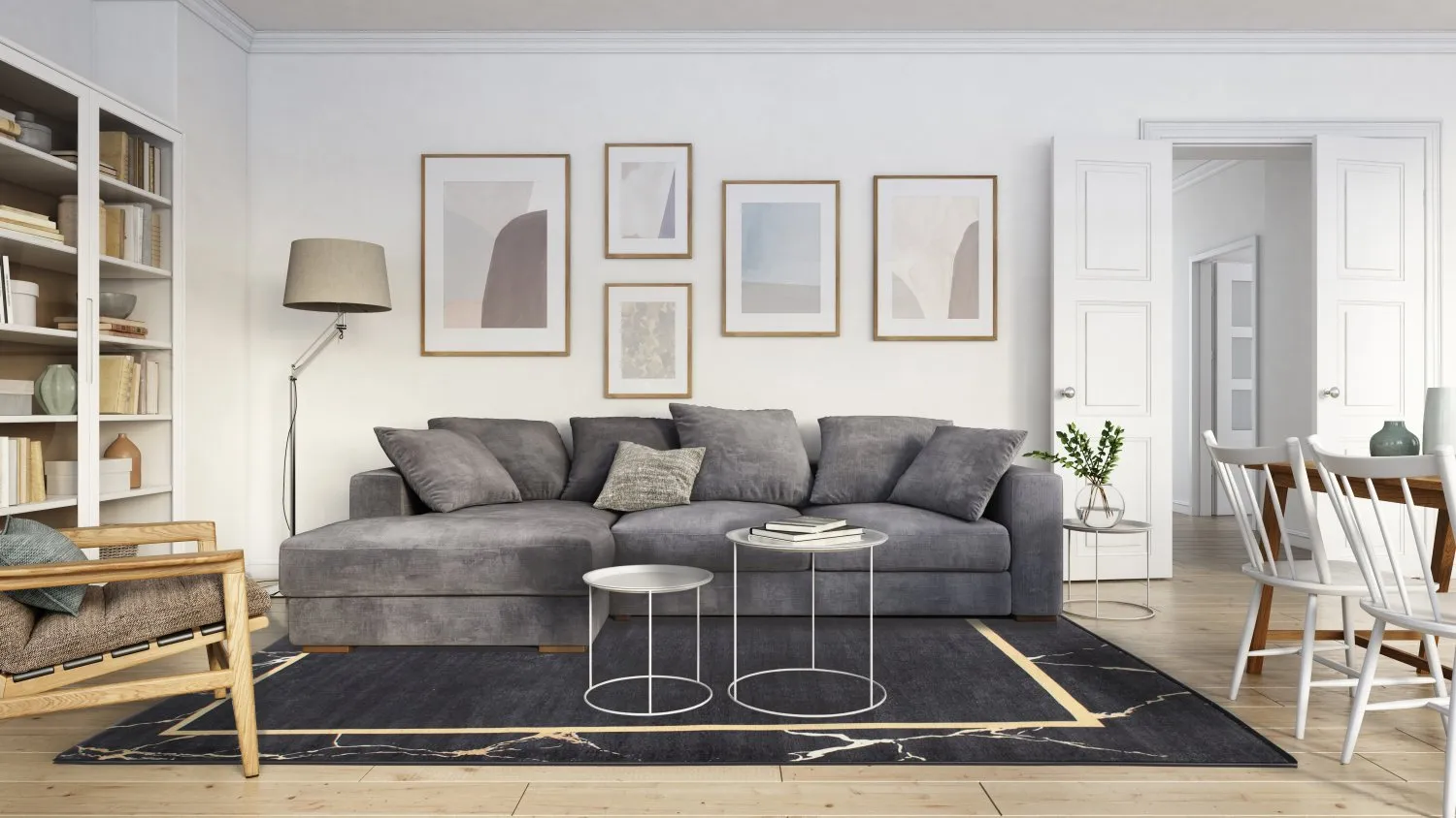 Tapis Wilton - Cerasia (noir/doré)