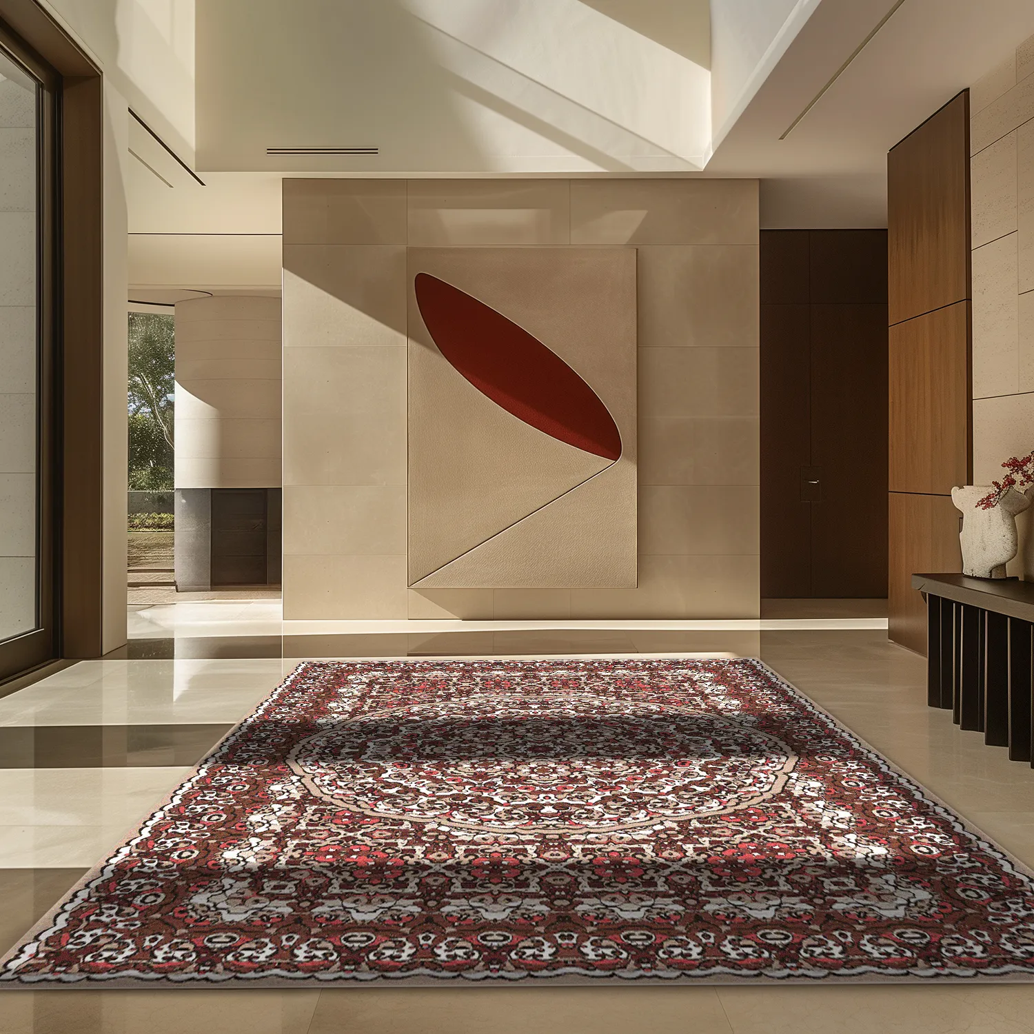 Tapis Wilton - Odette (rouge/multi)