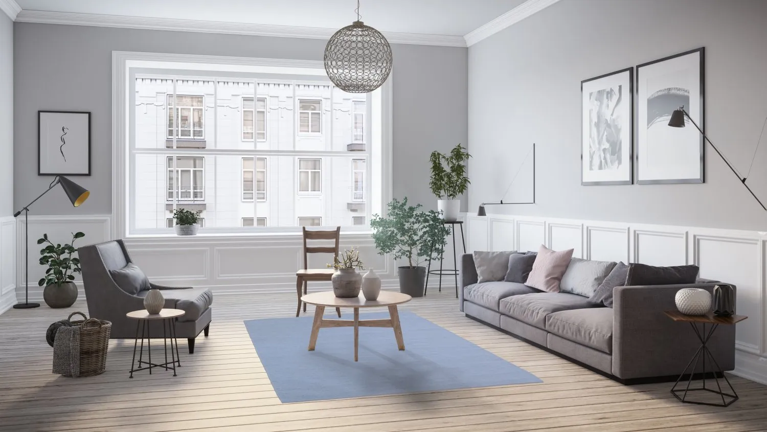 Tapis en laine - Hamilton (Faded Denim)