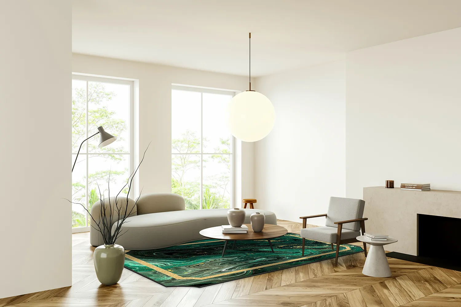 Tapis Wilton - Amelia (vert)