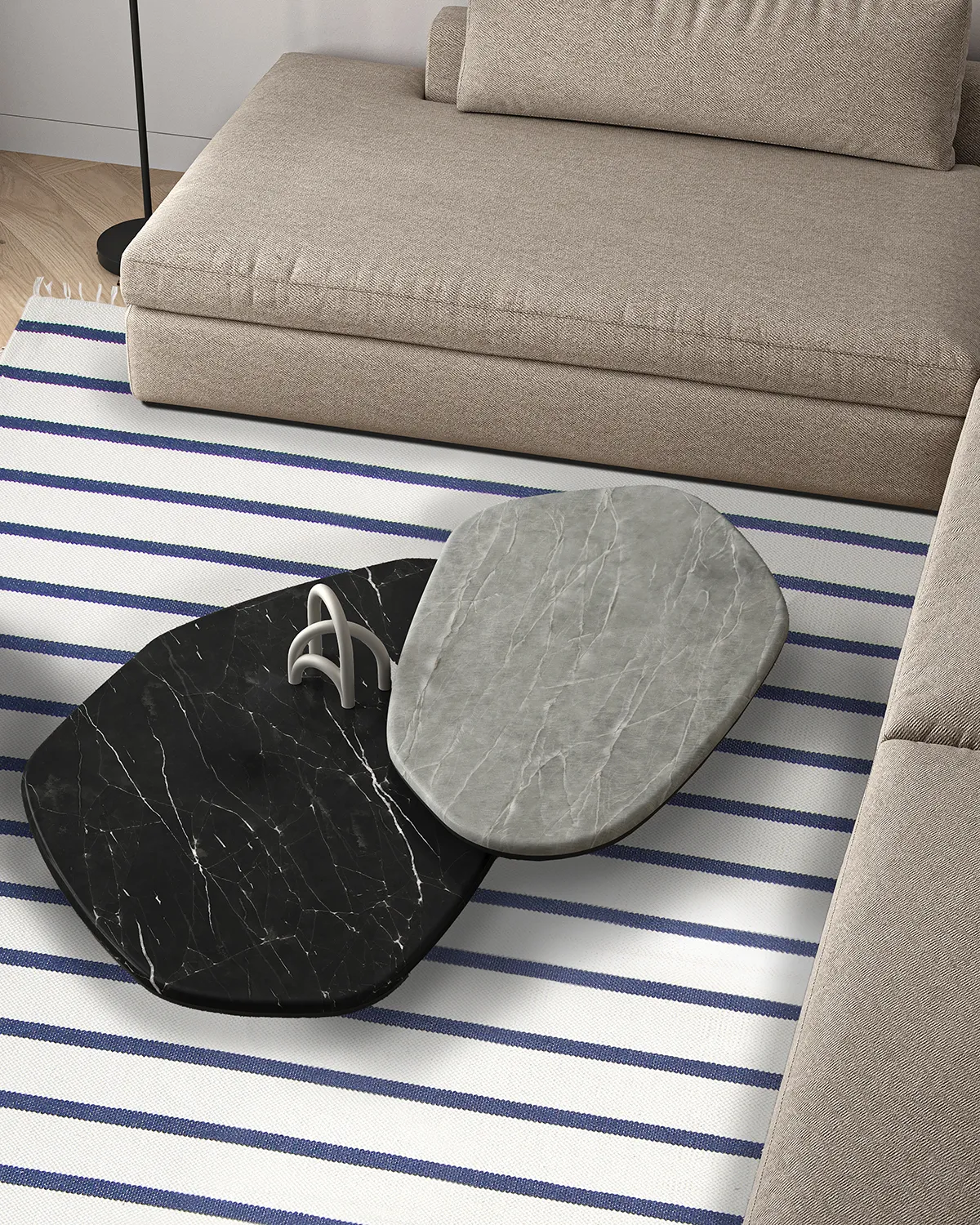 Tapis en coton - Helle (bleu)