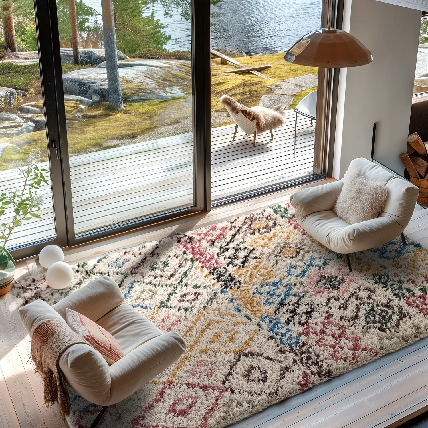 Tapis à poils longs - Maloney Natural Cotton Shaggy (multi)