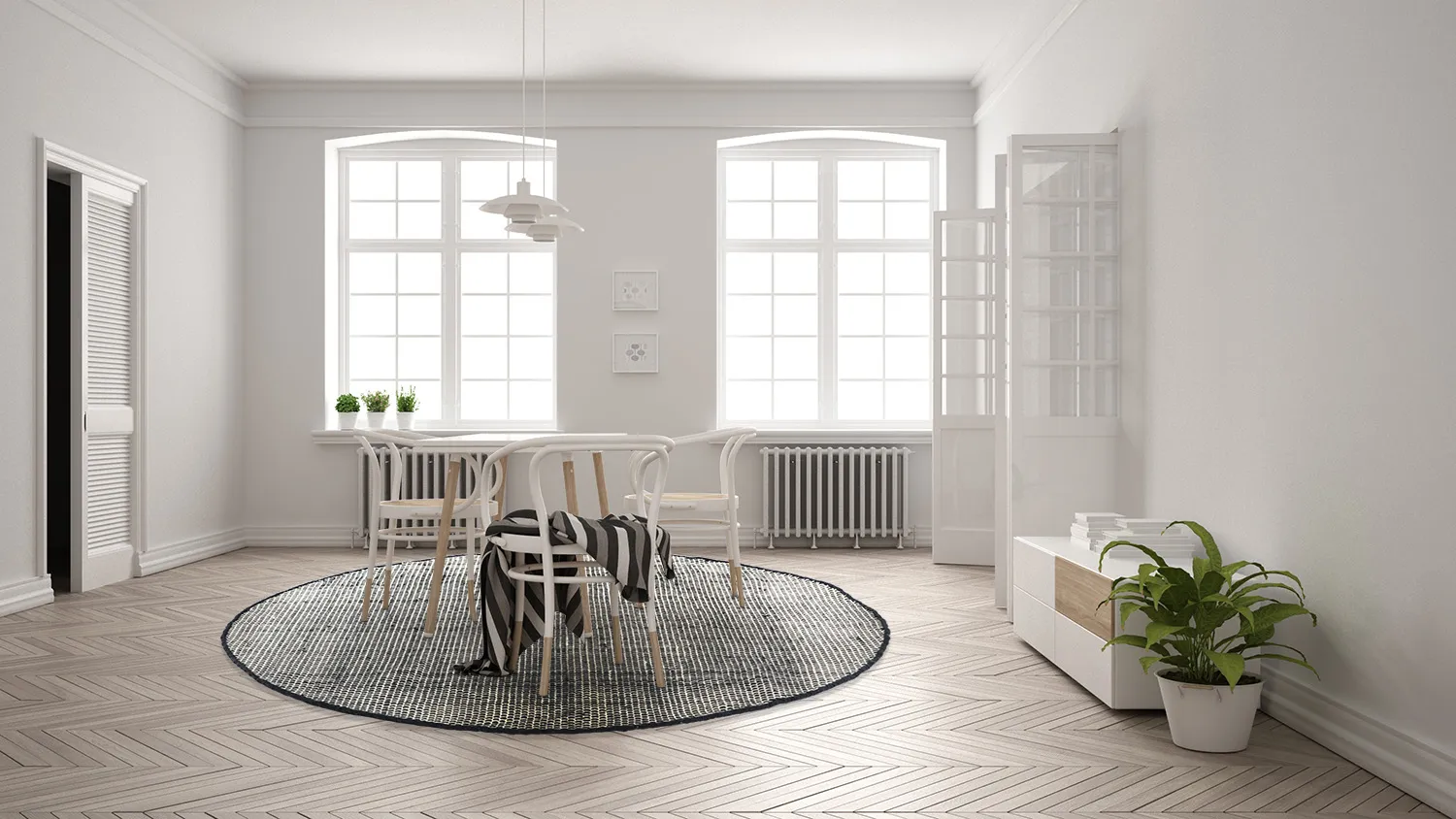 Tapis rond - Coastal (noir/blanc)