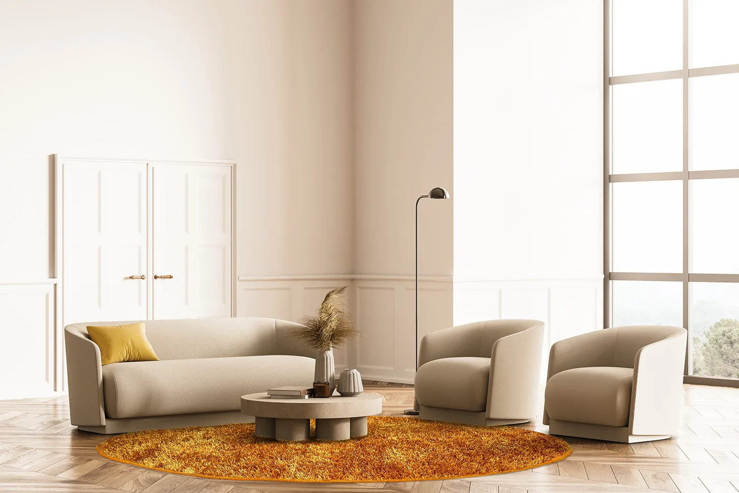 Tapis ronds - Cosy (ocre)