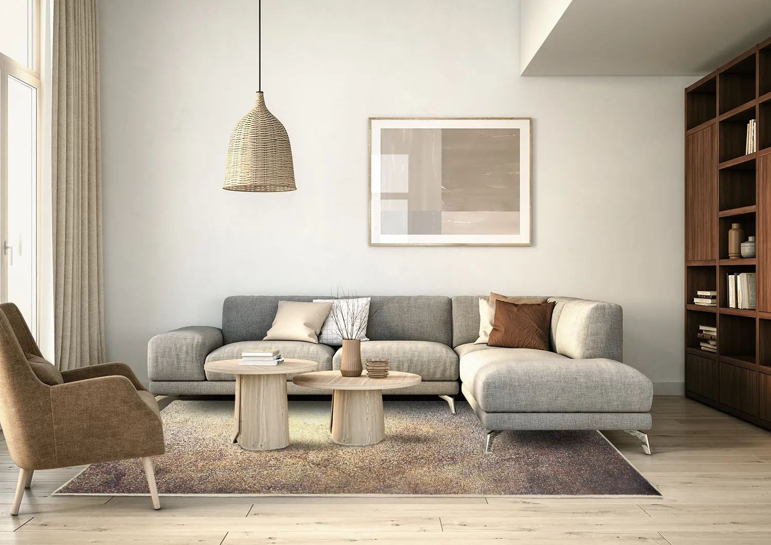 Tapis Wilton - Oristano (marron/doré)