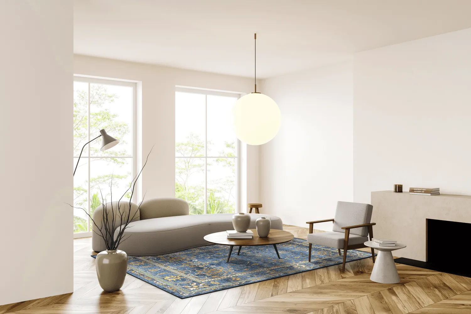Tapis Wilton - Livley (bleu foncé)