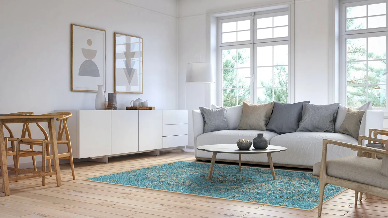 Tapis Wilton - Lainey (bleu)