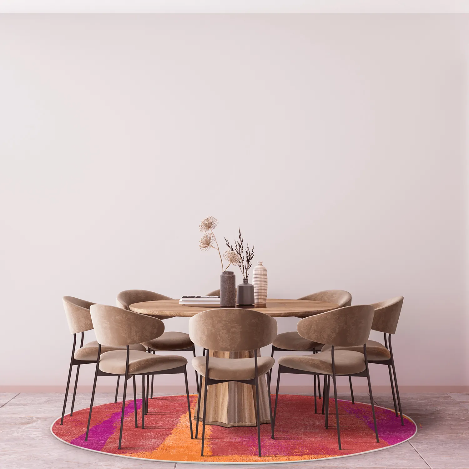 Tapis rond - Asti (rouge)
