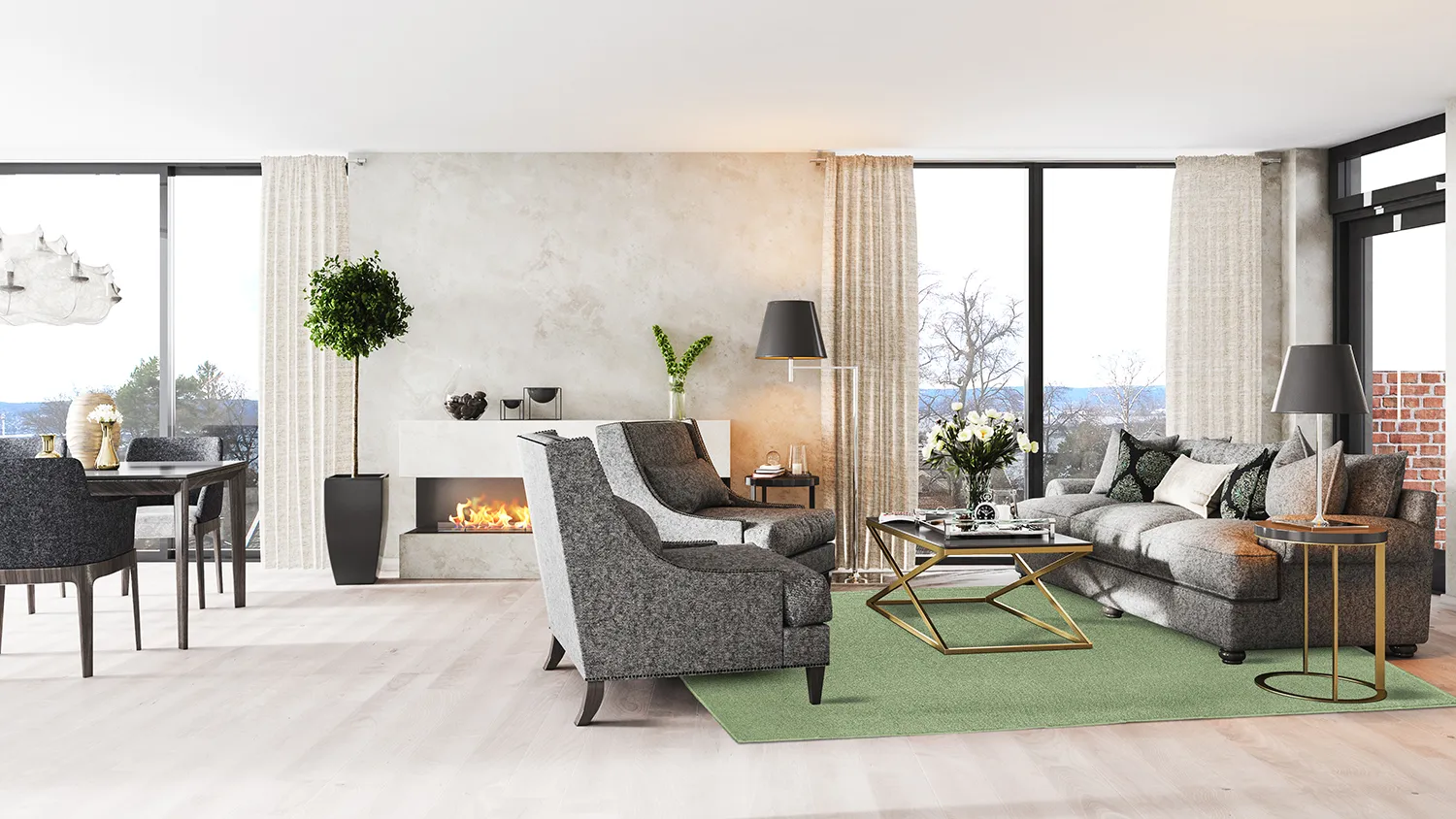 Tapis en laine - Hamilton (Chive)