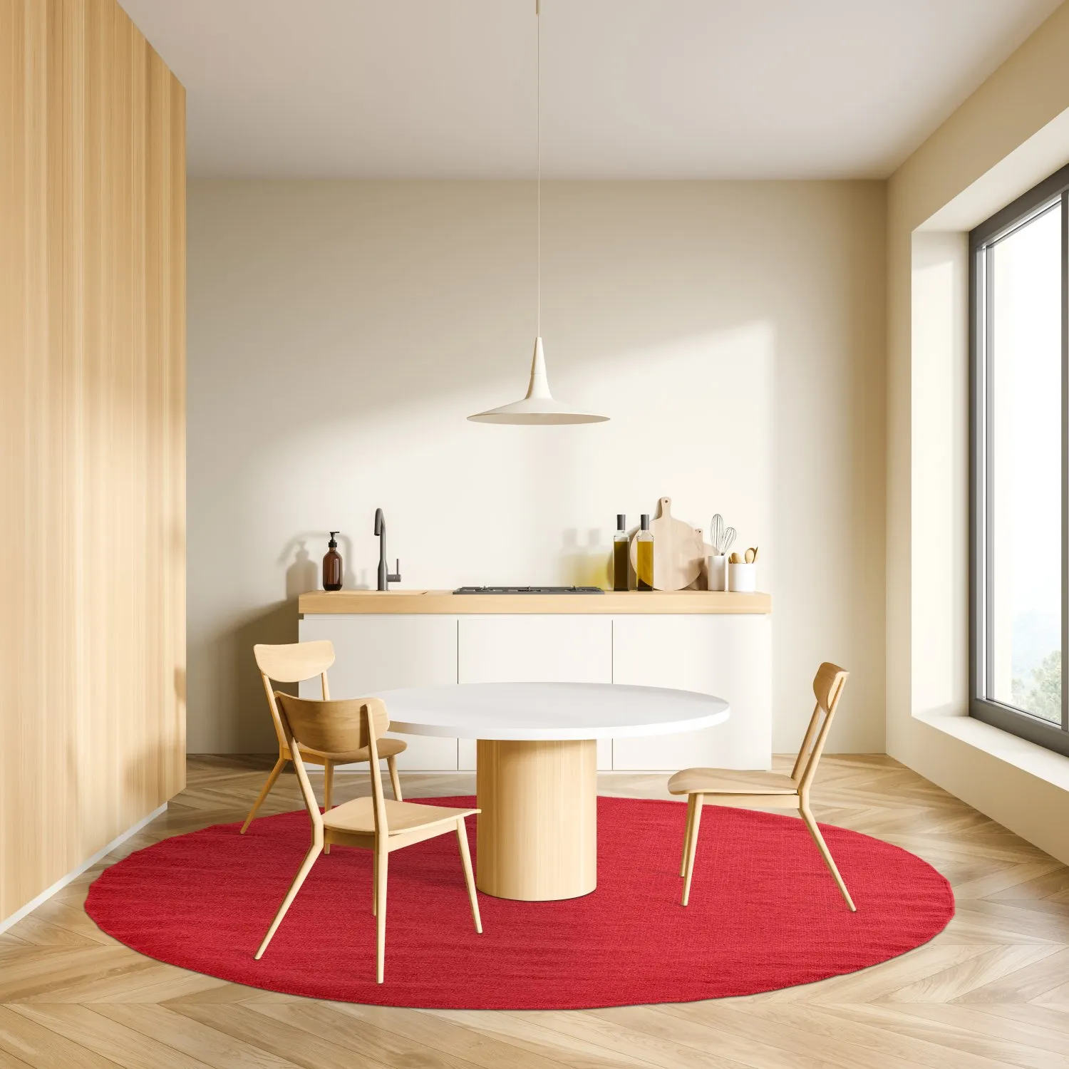 Tapis rond - Hamilton (Flame Scarlet)