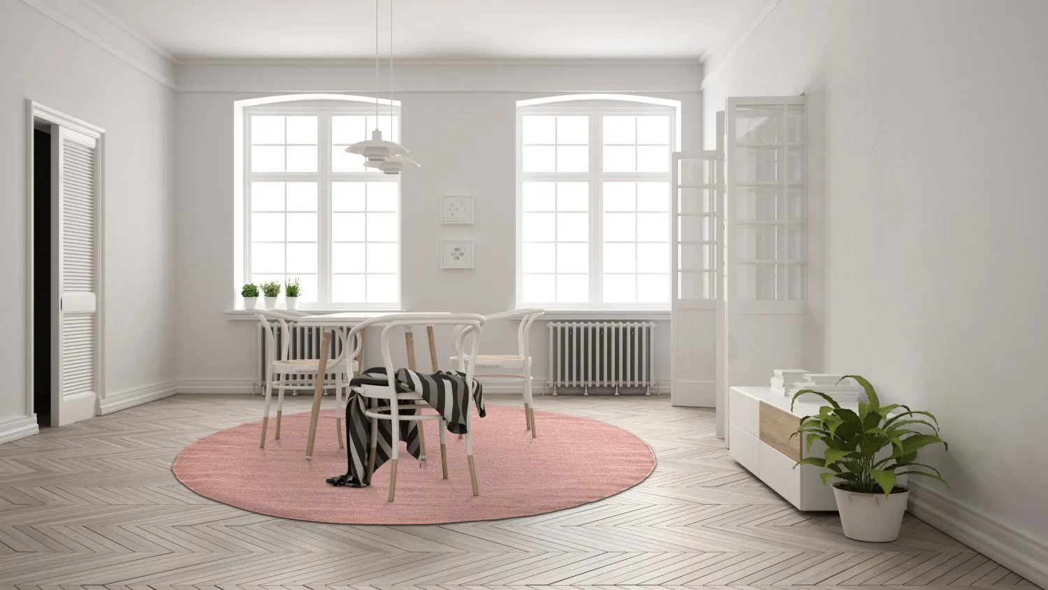 Tapis rond - Hamilton (Coral Pink)