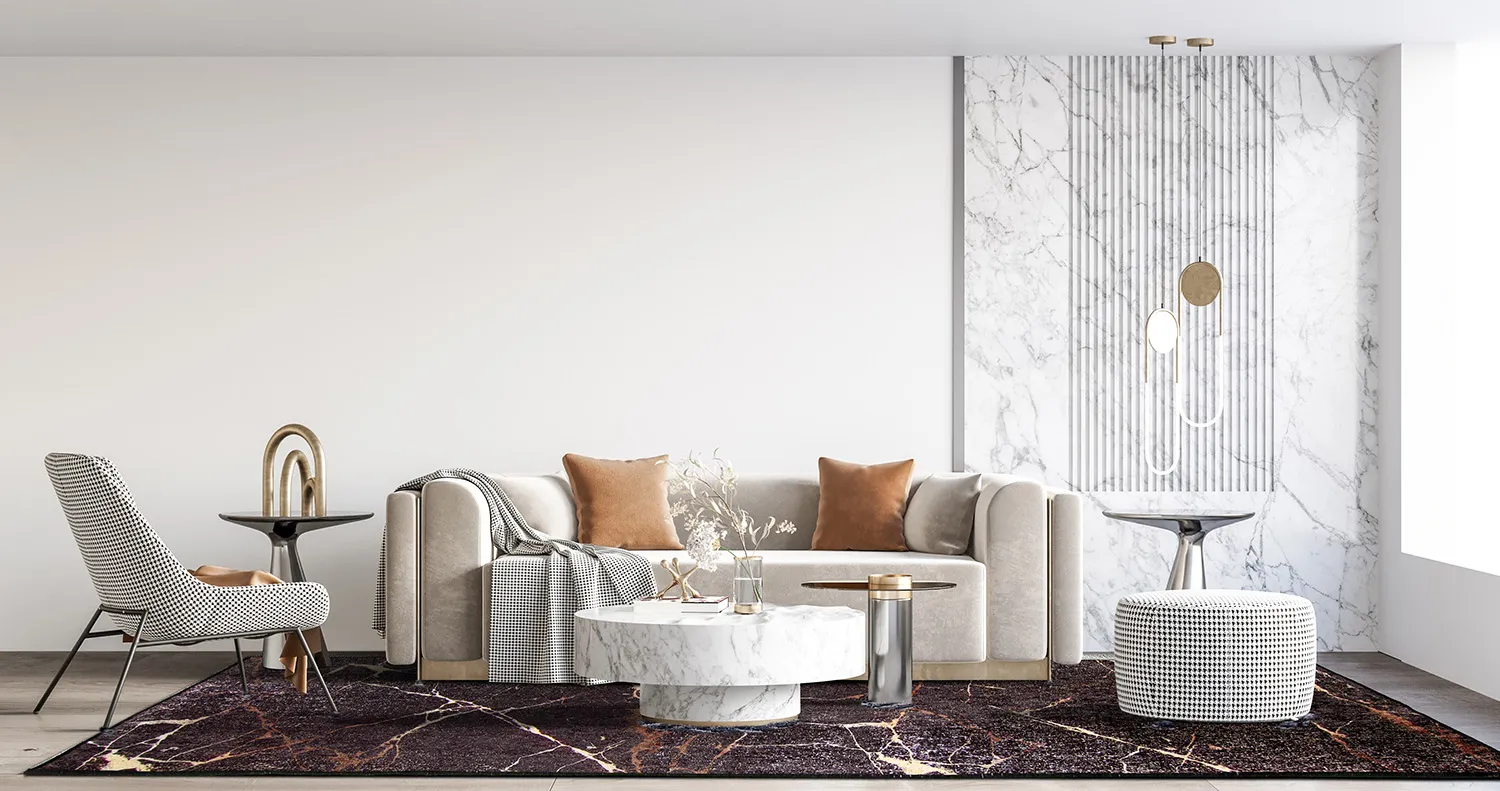 Tapis Wilton - Nara (noir/doré)
