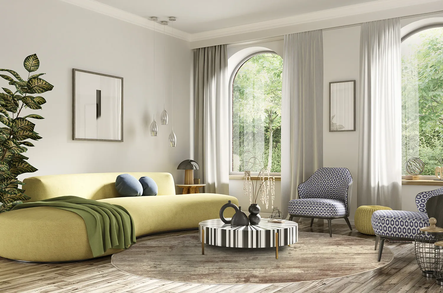 Tapis rond - Kebira (beige)