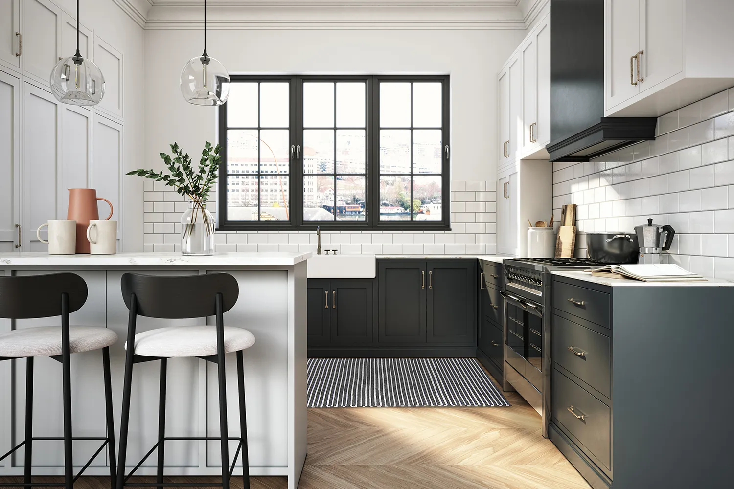 Tapis en plastique - Kensington (noir/blanc)