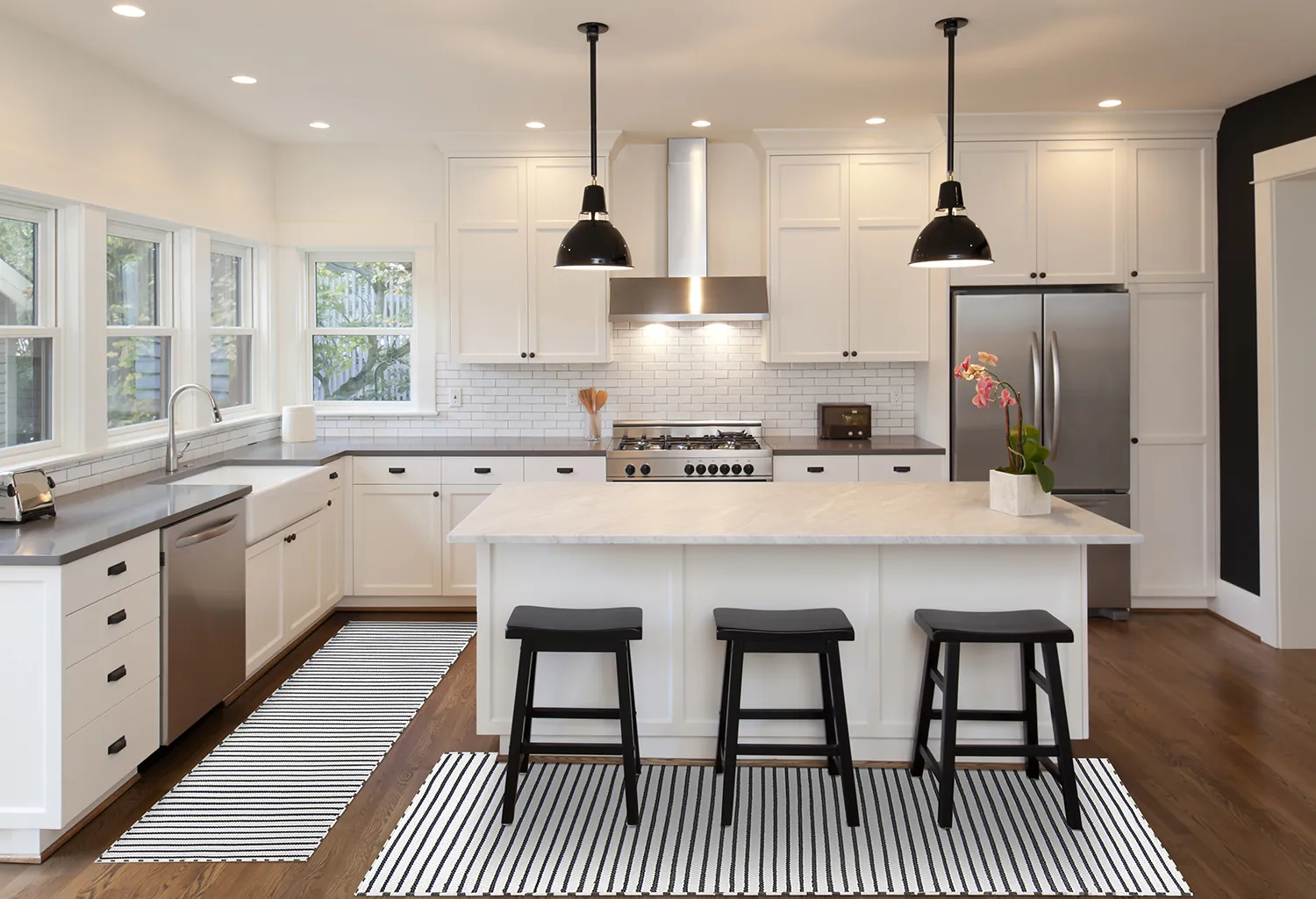Tapis en plastique - Kensington (blanc/noir)
