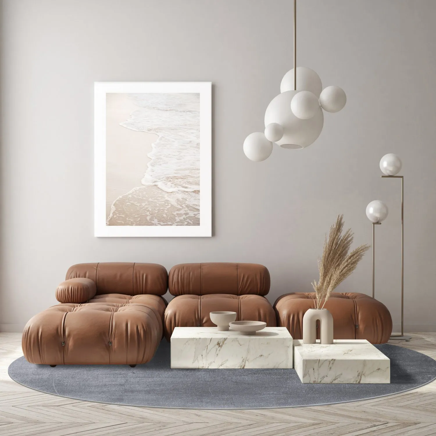 Tapis rond - Artena (gris)