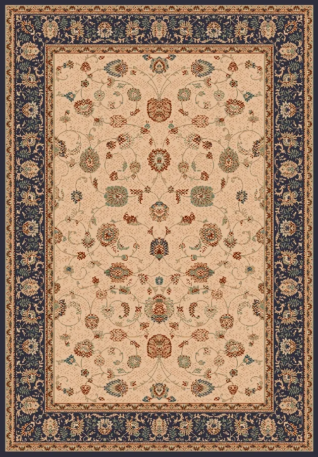 Tapis Wilton - Angelica (beige/bleu marine)