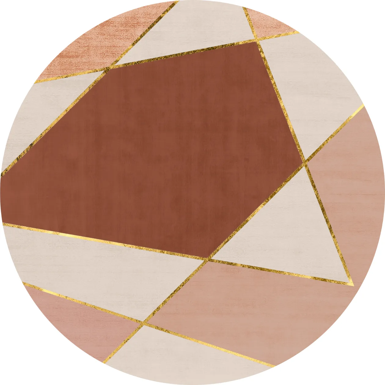 Tapis rond - Jade (beige/rose)
