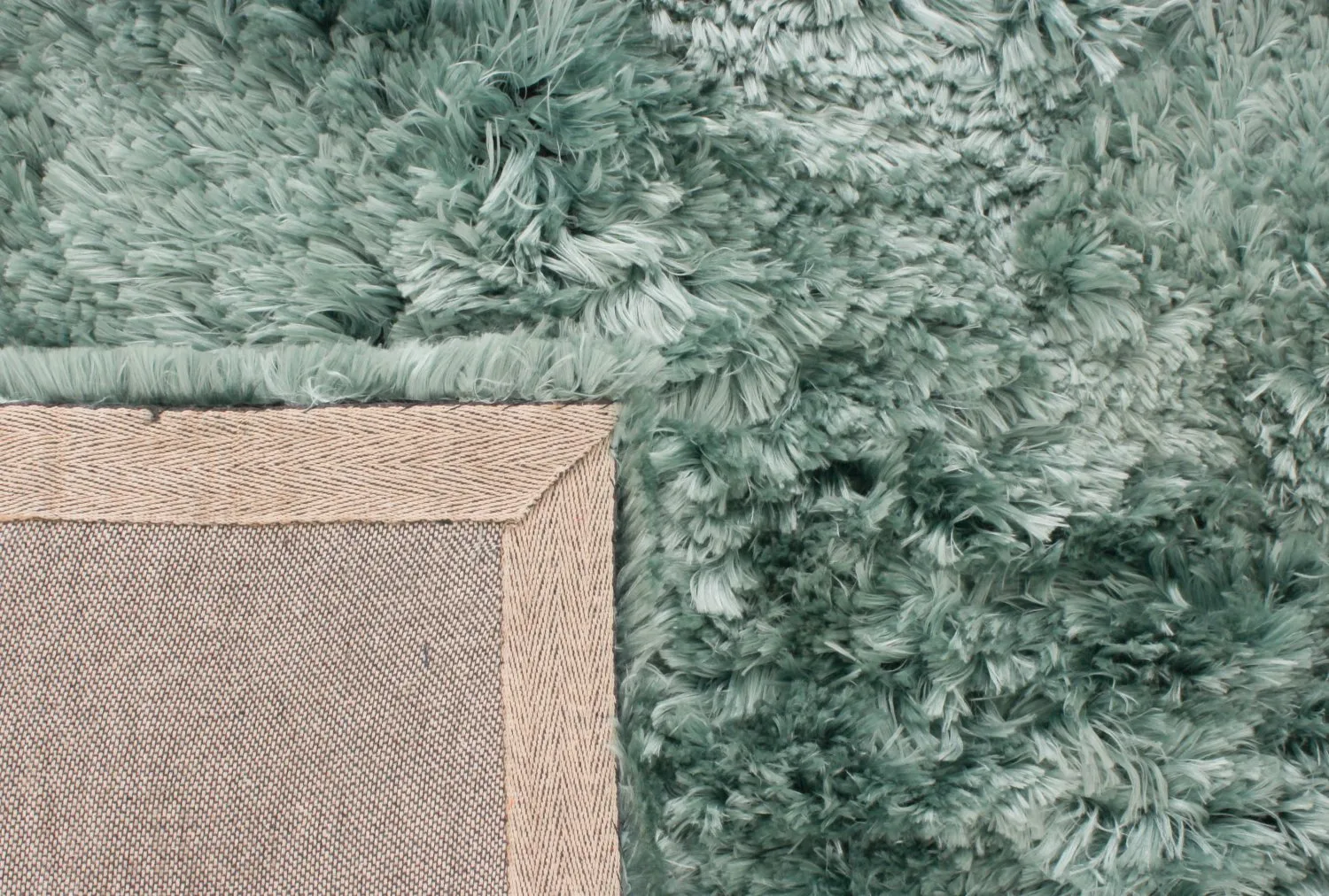 Tapis à poils longs - Janjira (bleu-vert)
