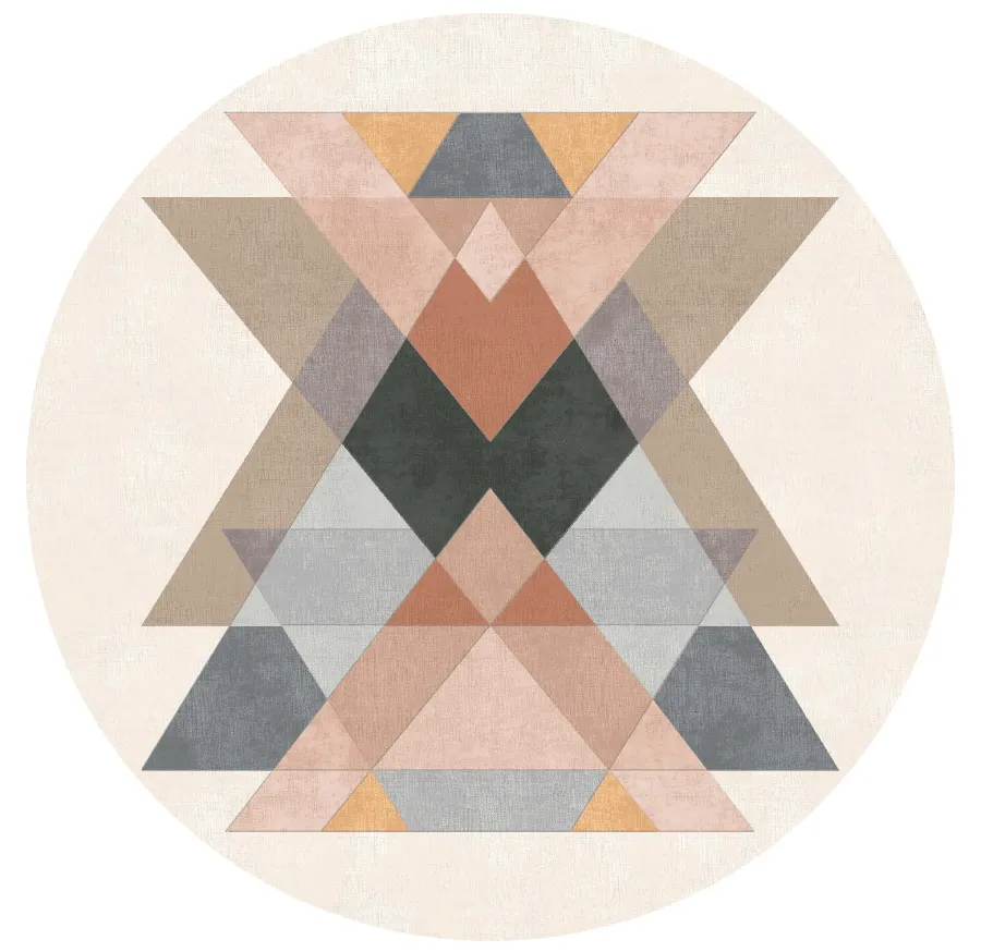 Tapis rond - Jeral (beige/multicolore)