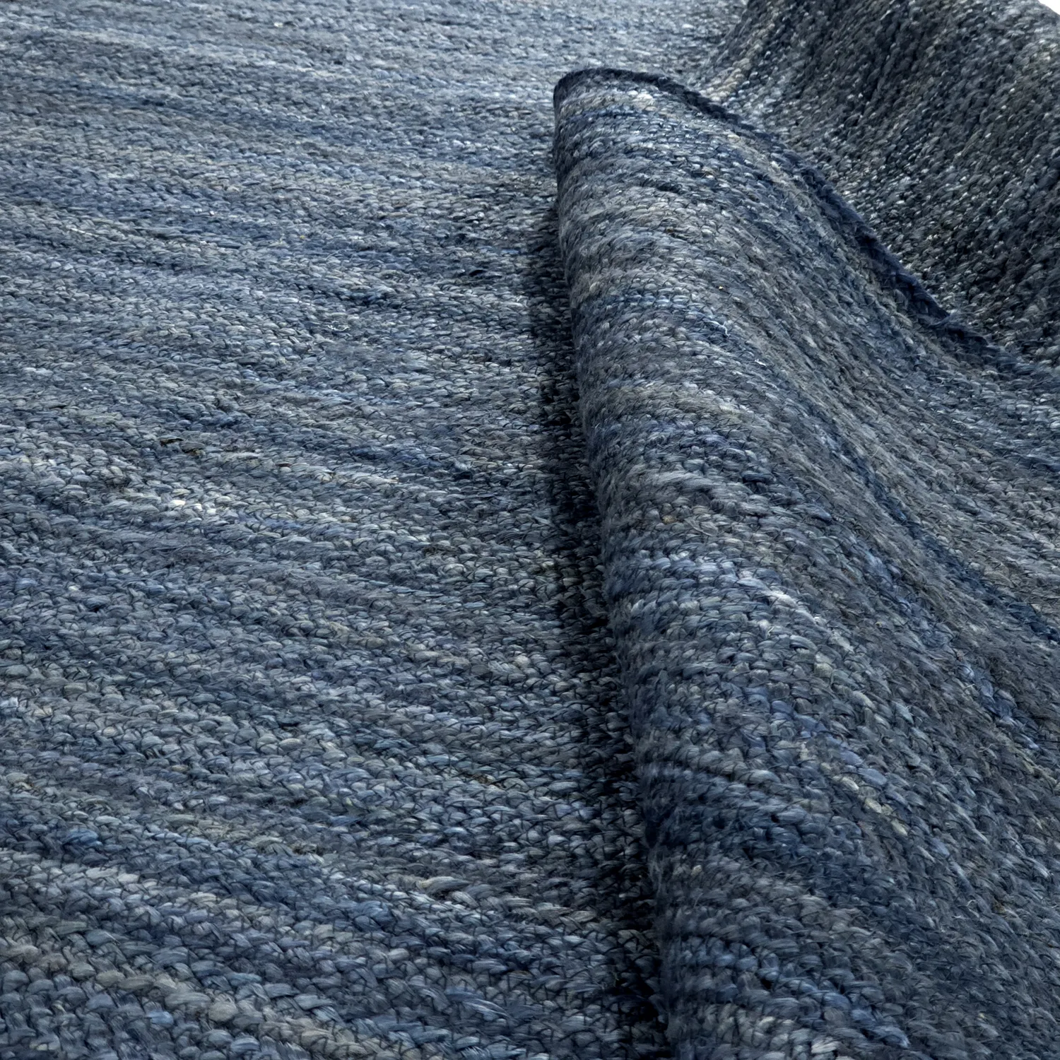 Tapis en jute - Amasia (bleu)