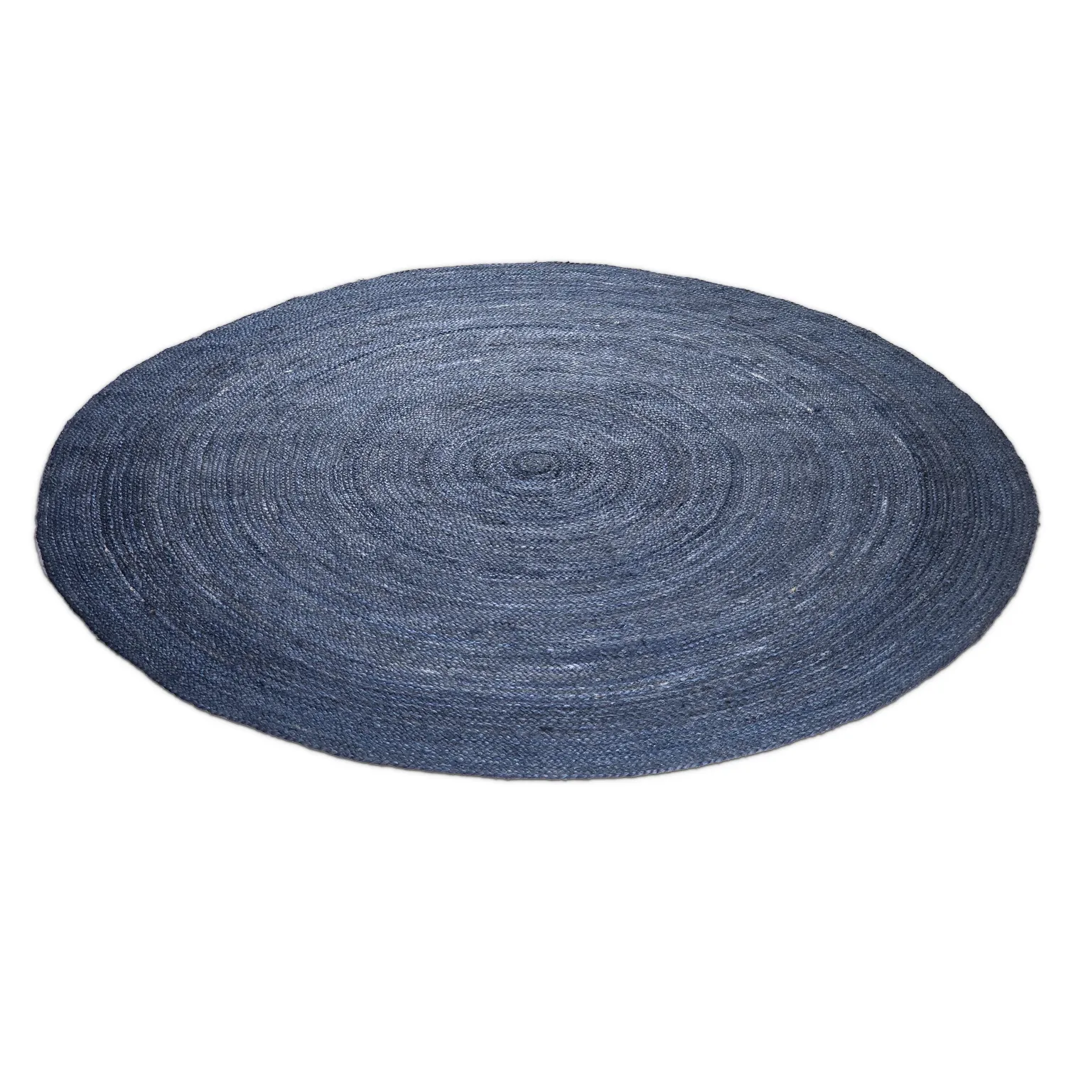 Tapis rond en jute - Amasia (bleu)