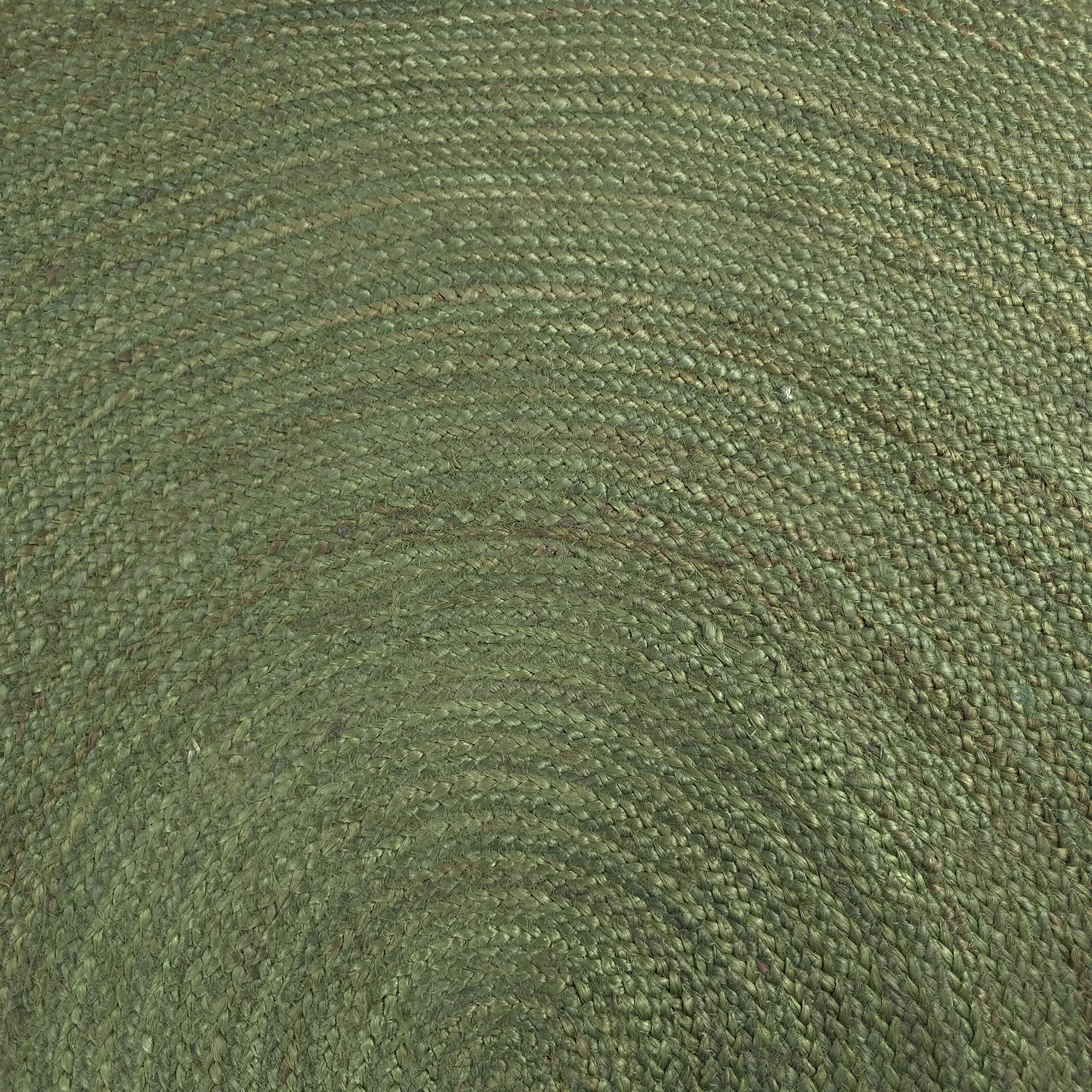 Tapis rond en jute - Amasia (vert militaire)