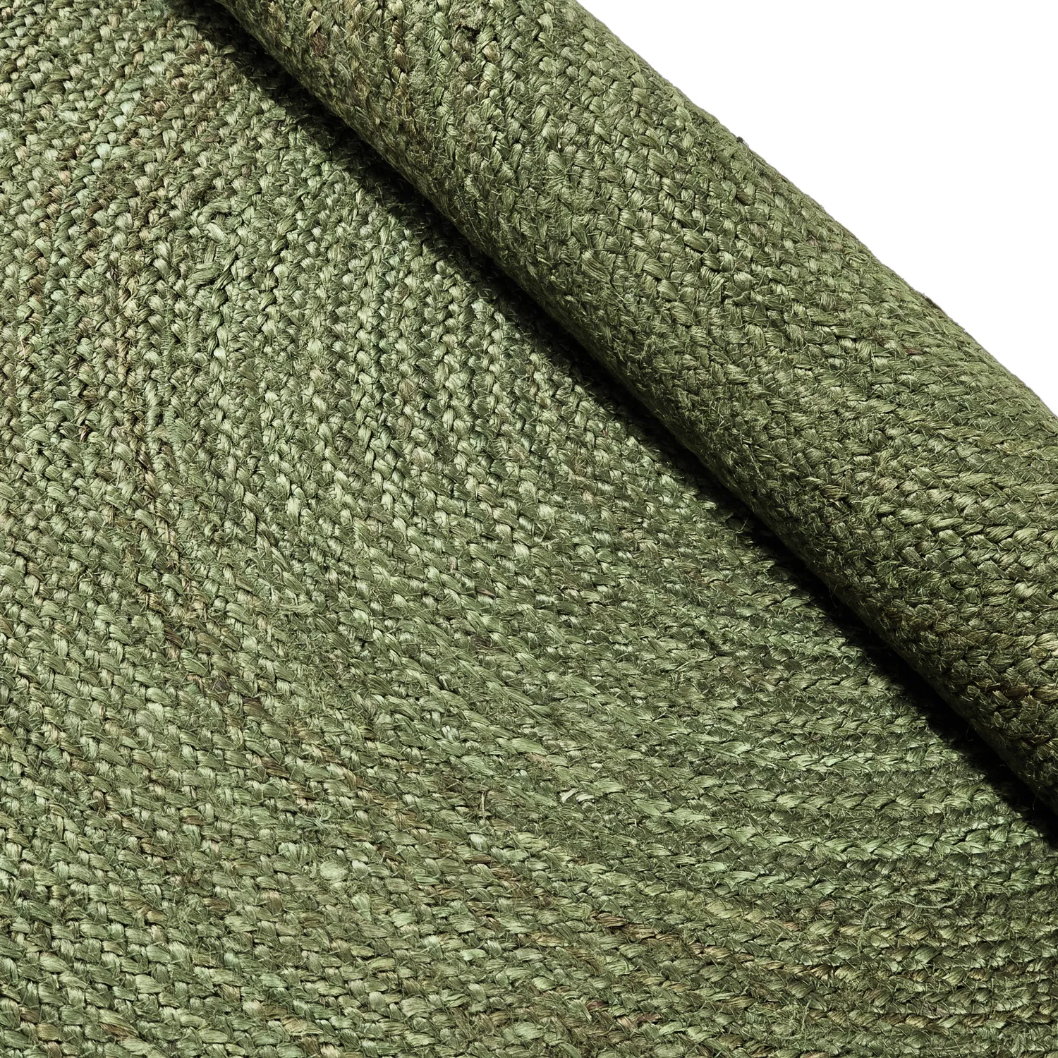 Tapis rond en jute - Amasia (vert militaire)