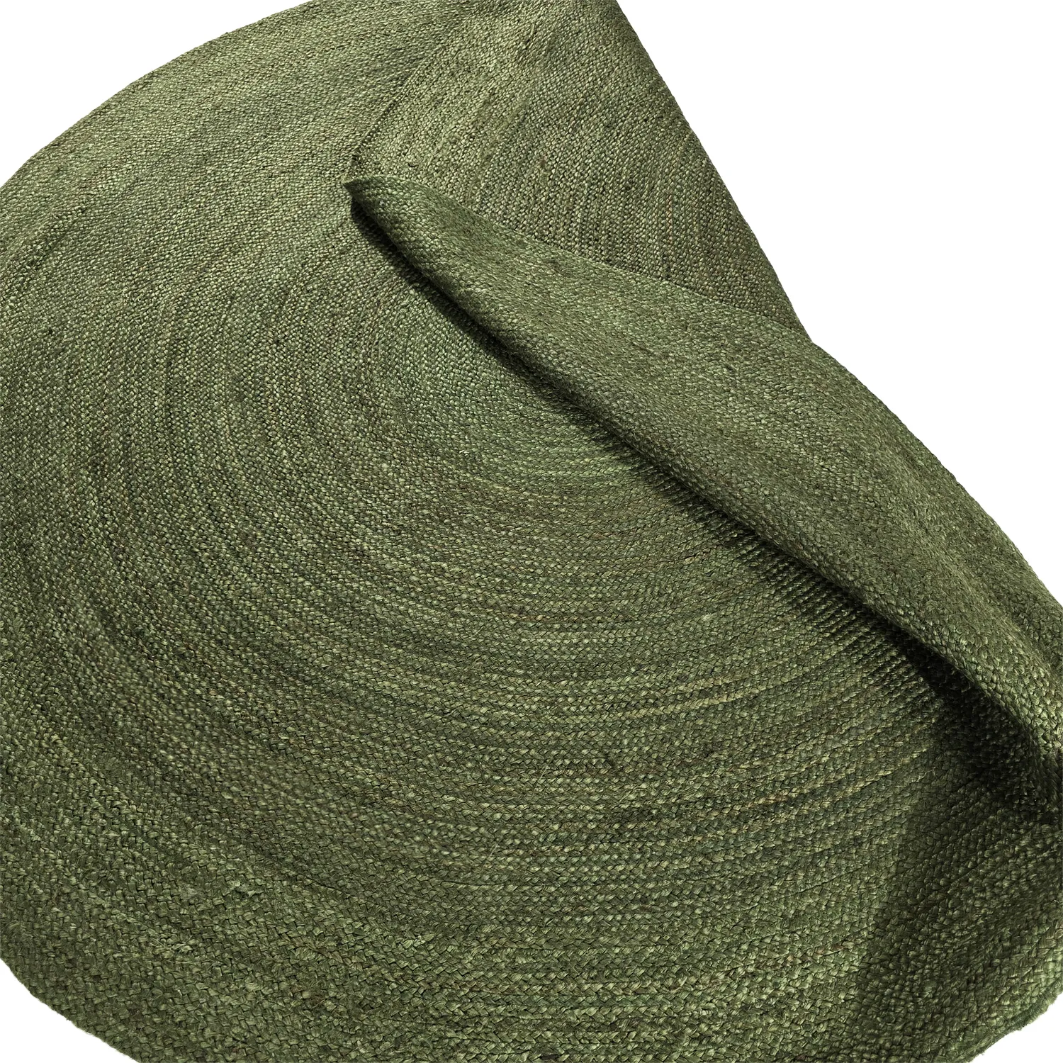 Tapis rond en jute - Amasia (vert militaire)