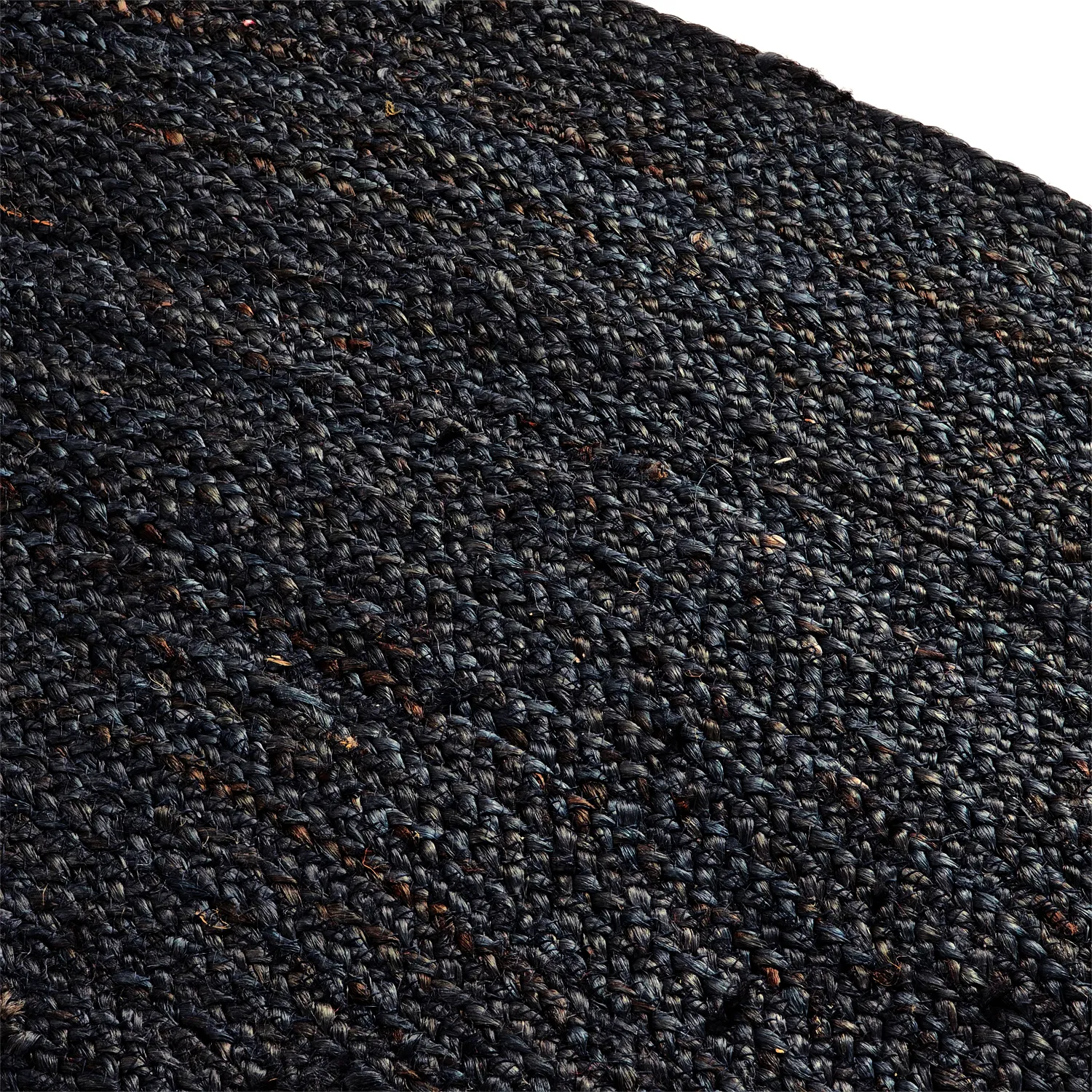 Tapis rond en jute - Amasia (bleu foncé)
