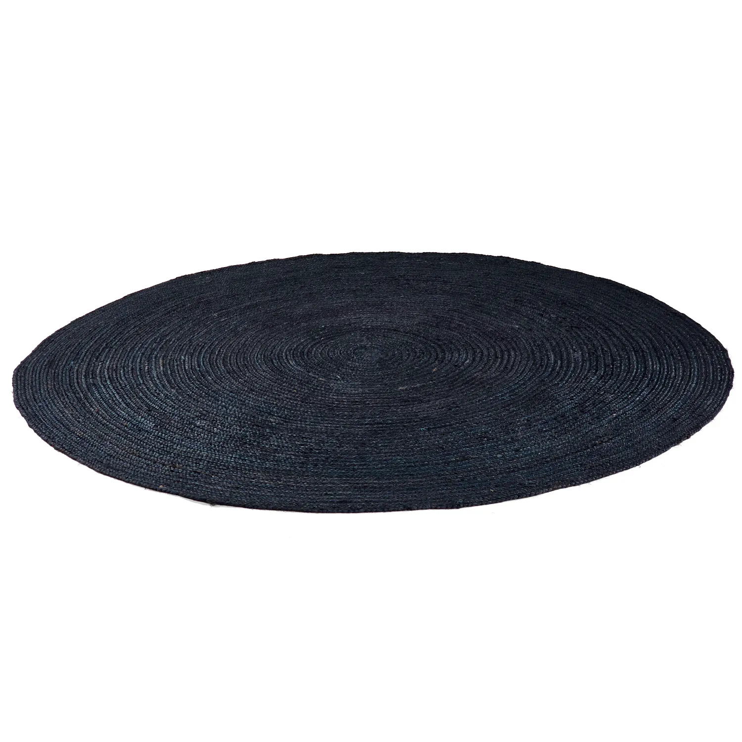 Tapis rond en jute - Amasia (bleu foncé)