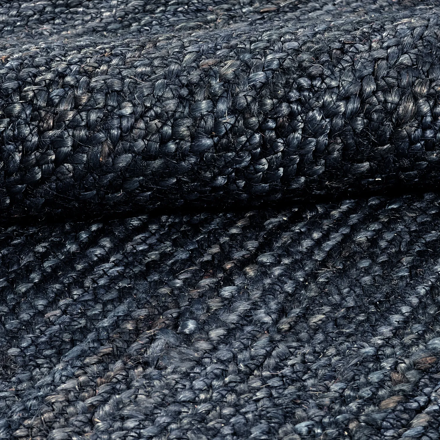 Tapis en jute - Amasia (bleu foncé)