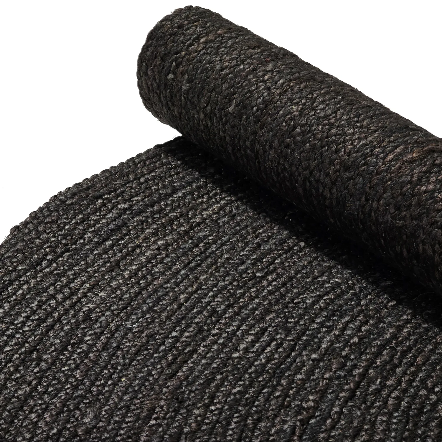 Tapis rond en jute - Amasia (noir)