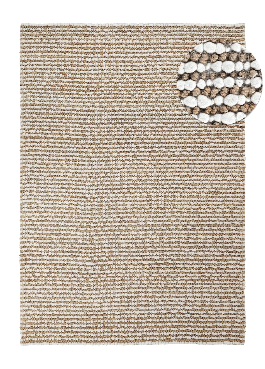 Tapis chanvre - Bally Jute/wool Bubble (nature/blanc)