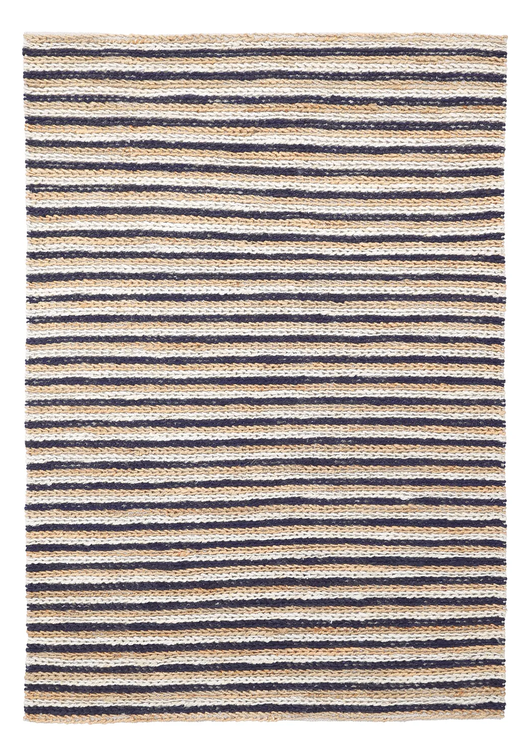 Tapis chanvre - Howrah Braided Jute (naturel/blanc/noir)