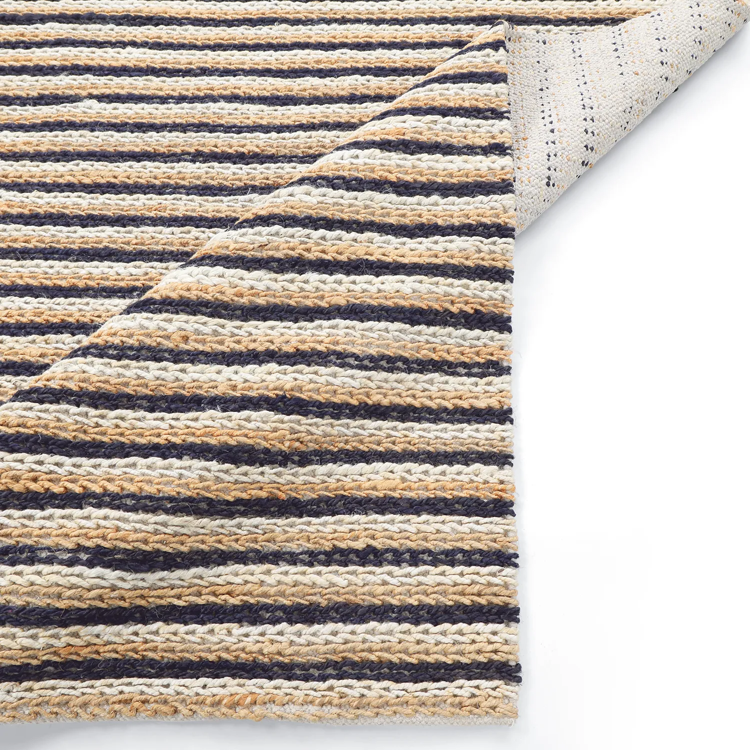 Tapis chanvre - Howrah Braided Jute (naturel/blanc/noir)